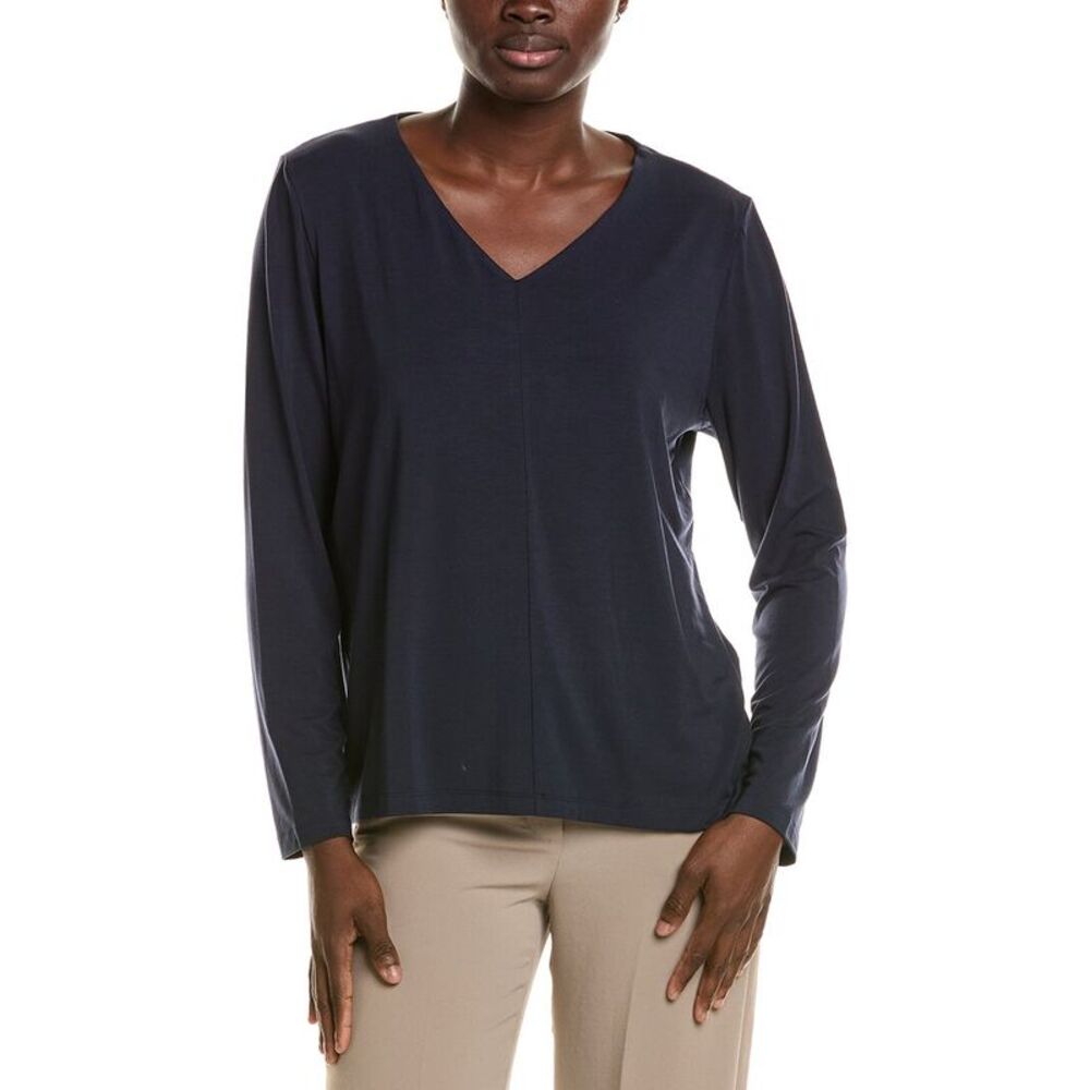 Eileen Fisher Womens Solid Top, Navy